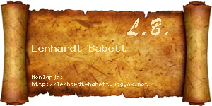 Lenhardt Babett névjegykártya